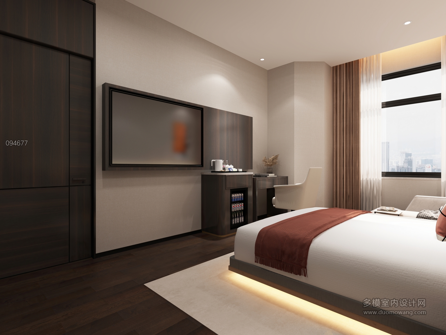 现代酒店套房主卧2