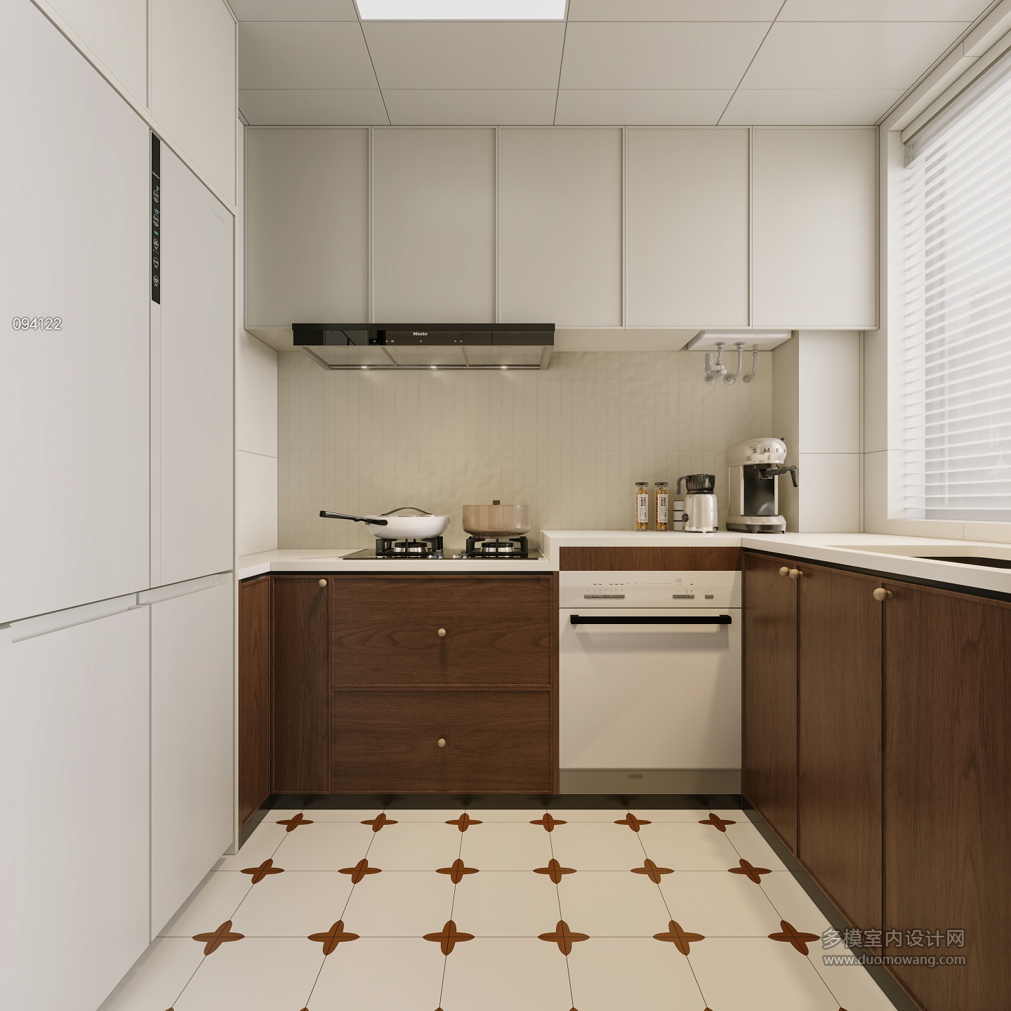 法式中古奶油厨房特写