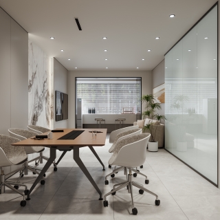 现代办公室二楼特写