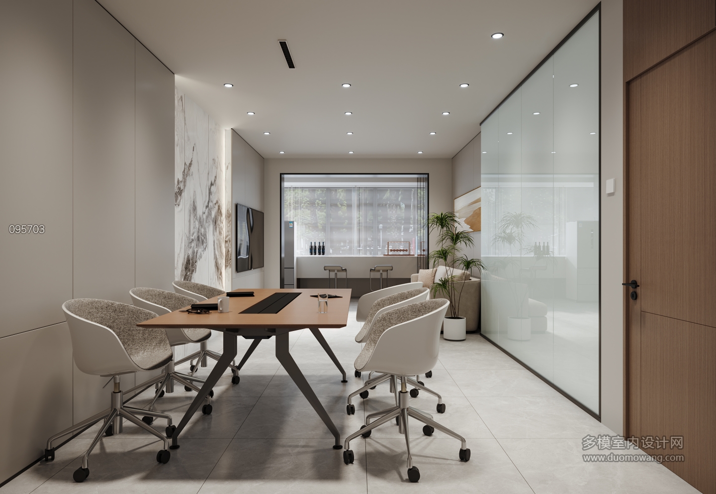 现代办公室二楼特写