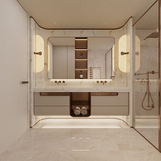 现代轻奢卫生间特写