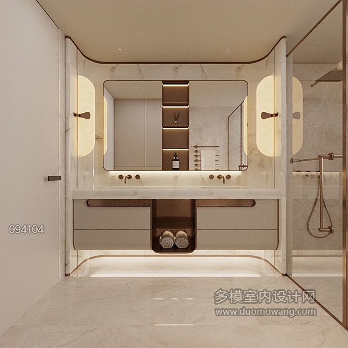 现代轻奢卫生间特写