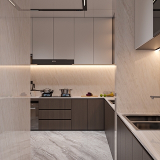 现代别墅负一楼厨房单张