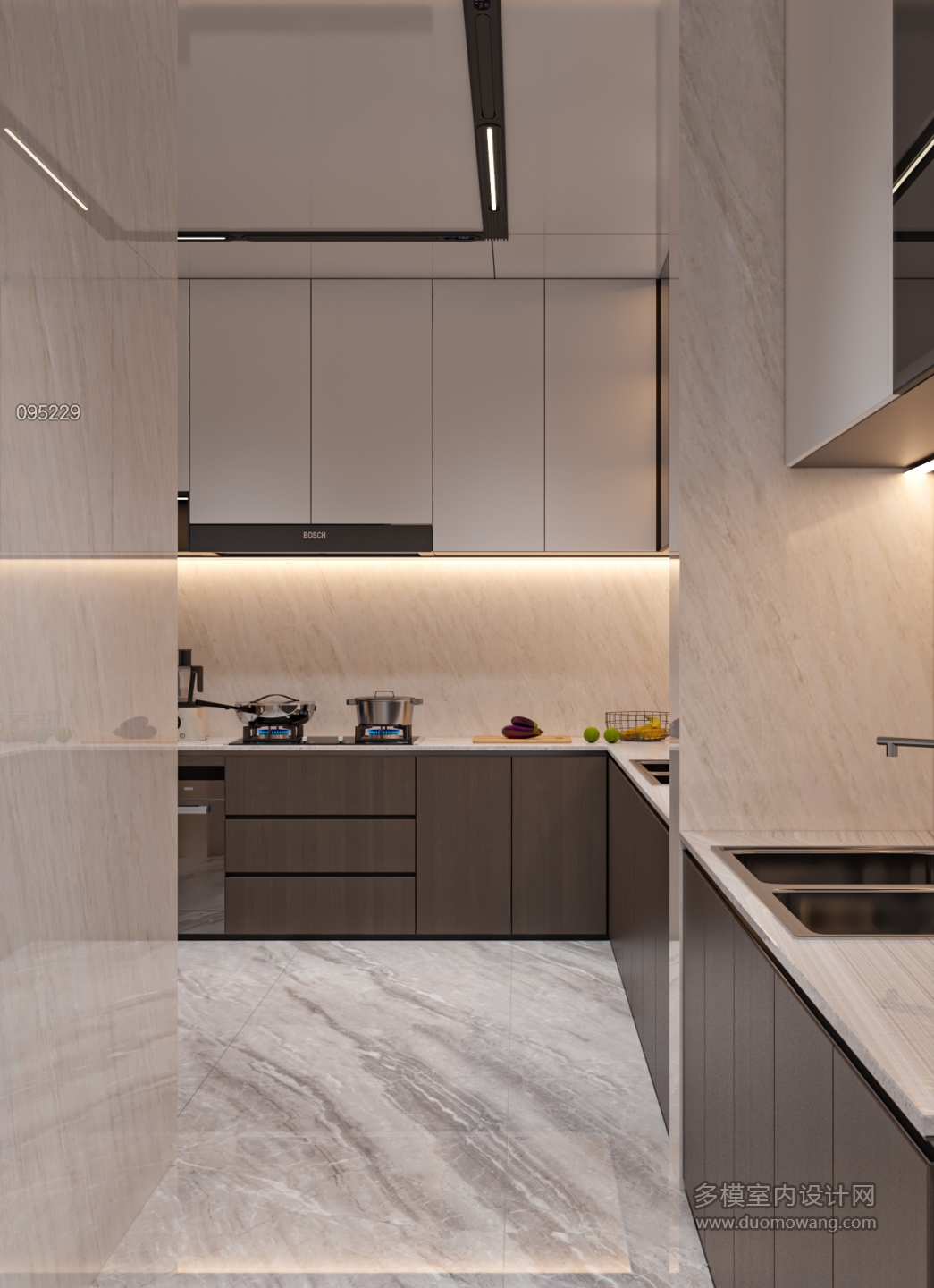 现代别墅负一楼厨房单张