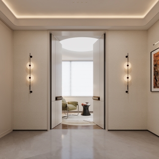 意式三层电梯间特写