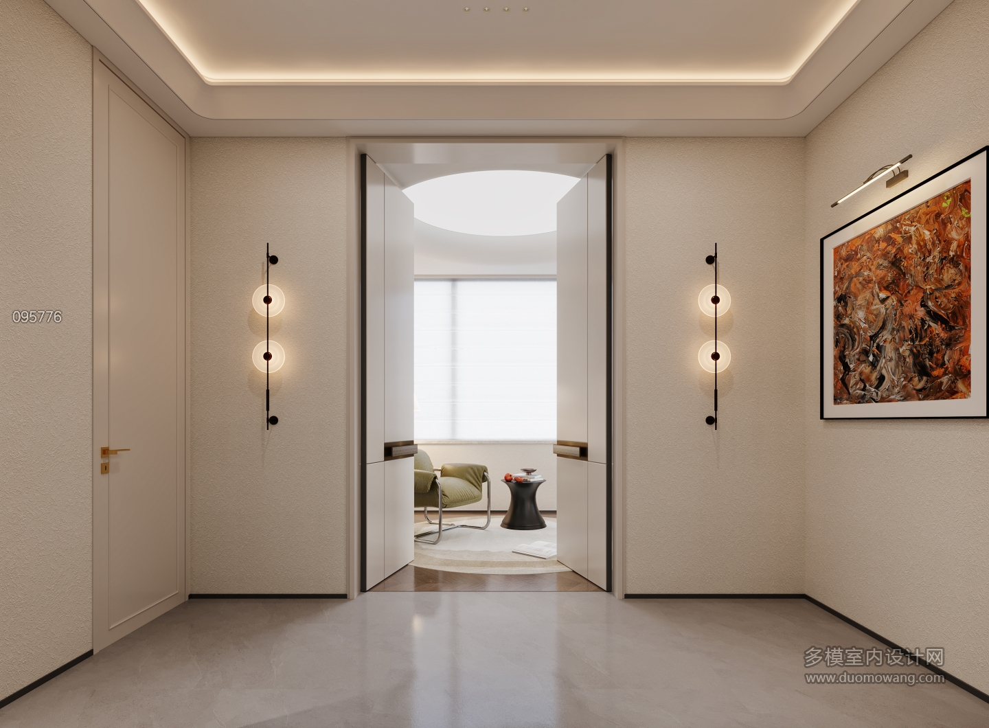 意式三层电梯间特写