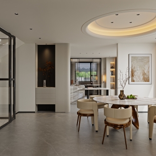 意式轻奢一层_一层餐厅001