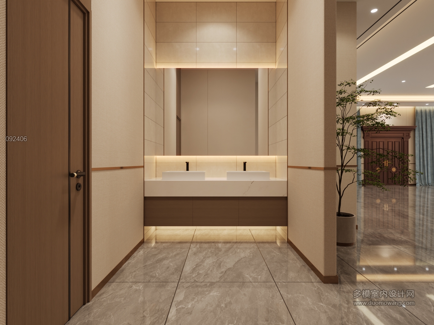 现代大厅卫生间区