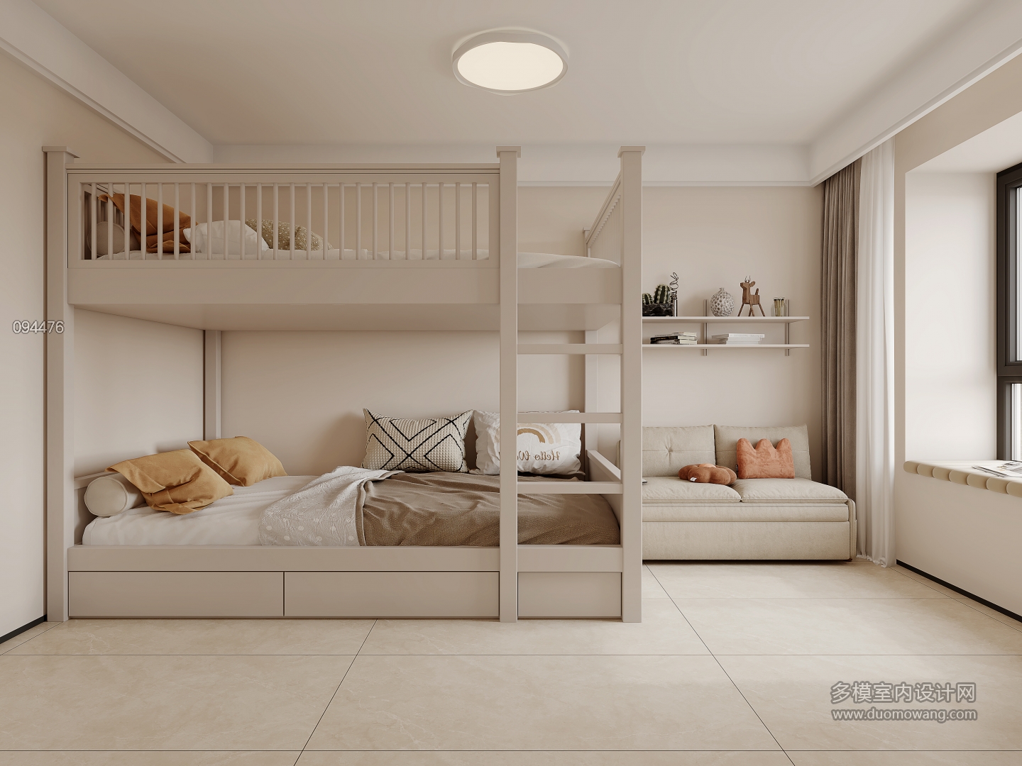 现代一层次卧特写