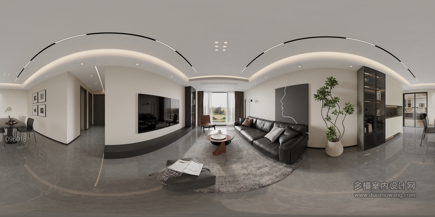 现代 客餐厅 全景