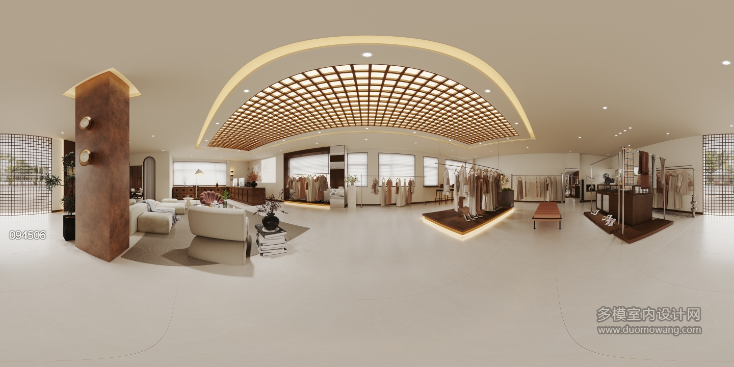 现代服装店全景
