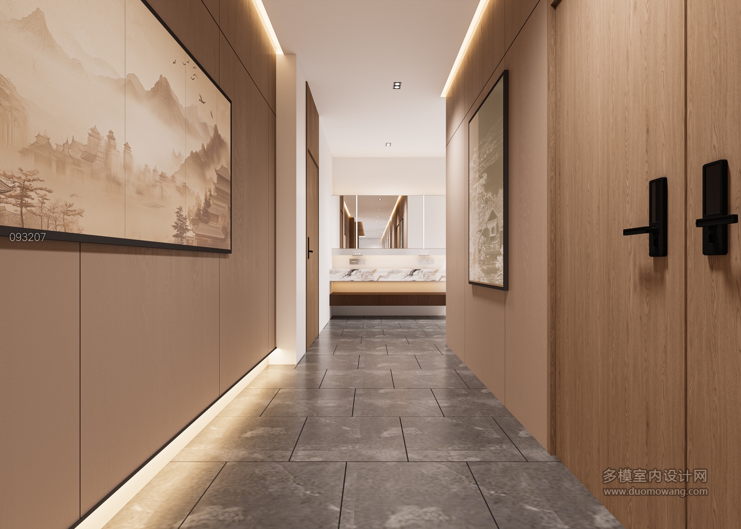 现代餐馆过道静态2