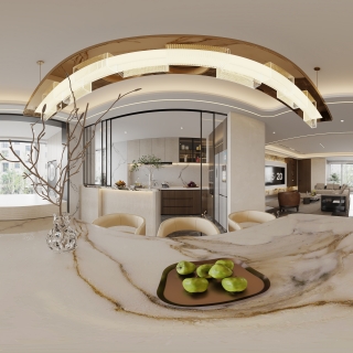 现代轻奢餐厅全景