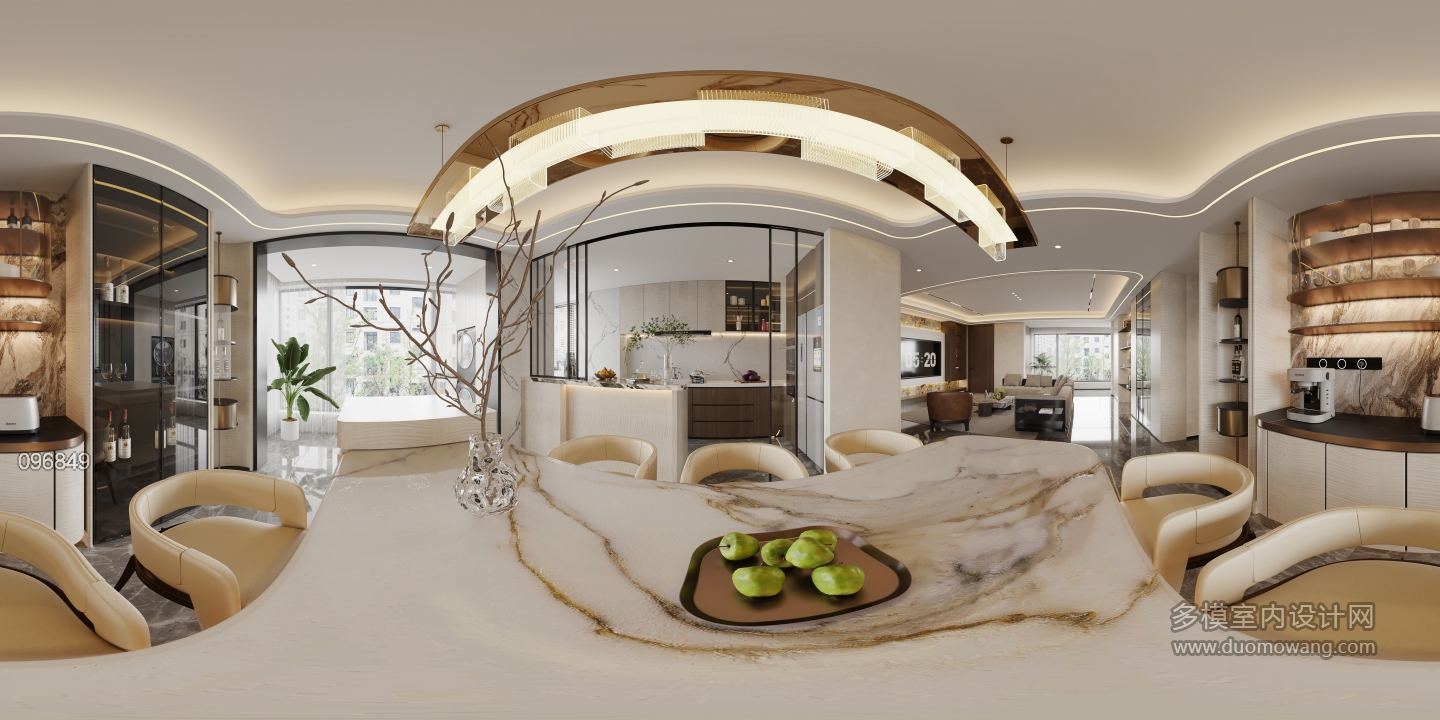 现代轻奢餐厅全景