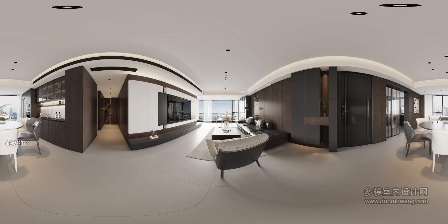 现代客餐厅全景