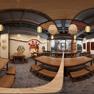 中式 古城味道全羊馆 大厅全景