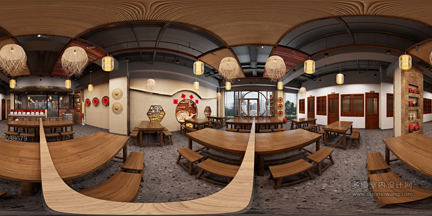 中式 古城味道全羊馆 大厅全景