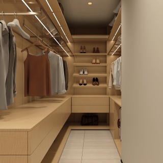 现代负二楼衣帽间002