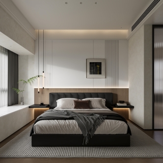 现代主卧透视