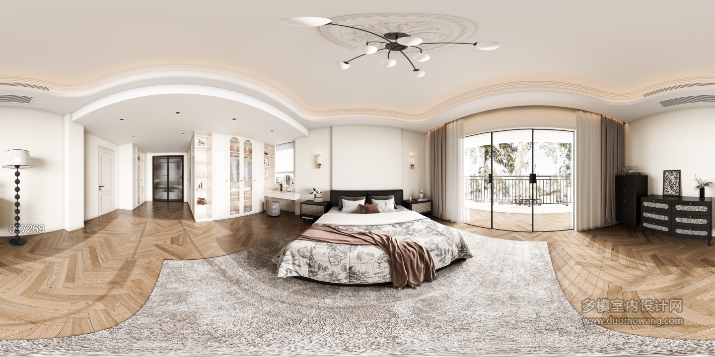 法式二楼主卧全景