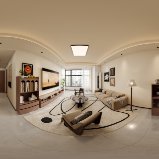 现代中古中古客餐厅全景