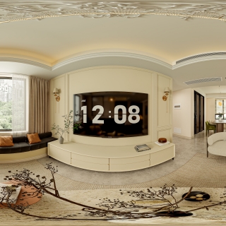 简欧家装客厅全景