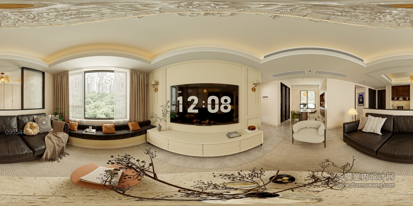 简欧家装客厅全景