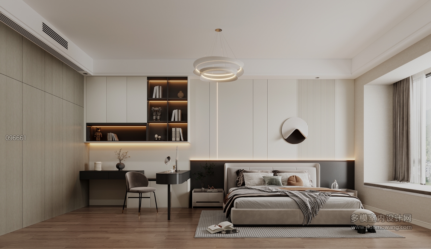 现代主卧特写