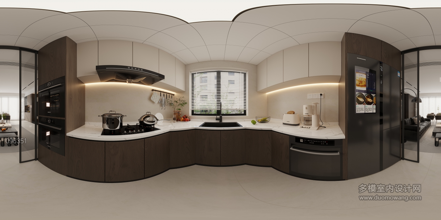 现代一楼厨房全景