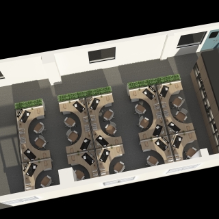 现代办公室鸟瞰1