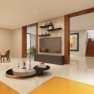 现代别墅电视背景墙_