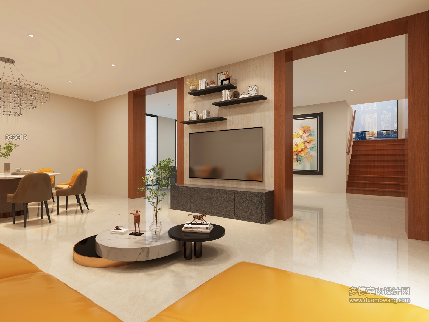 现代别墅电视背景墙_