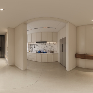 一楼厨房玄关全景