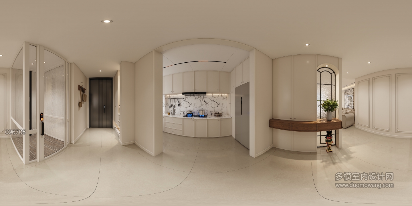 一楼厨房玄关全景