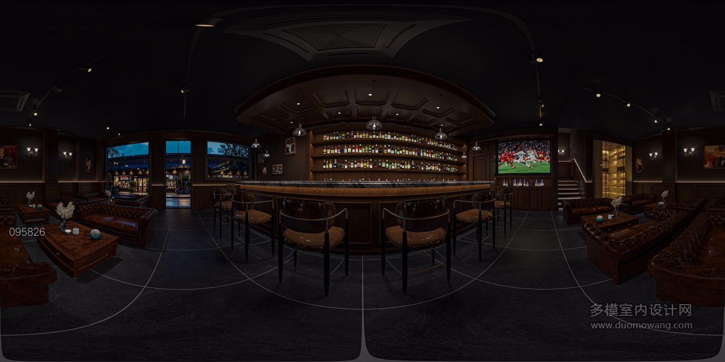 美式雪茄吧大厅全景