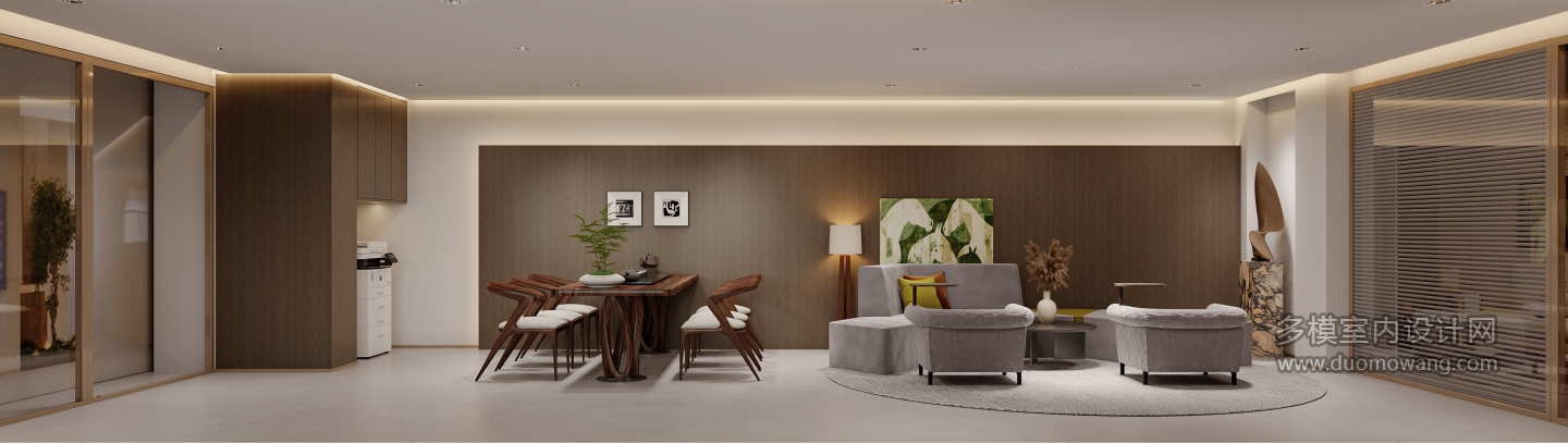 现代办公室_接待区特写