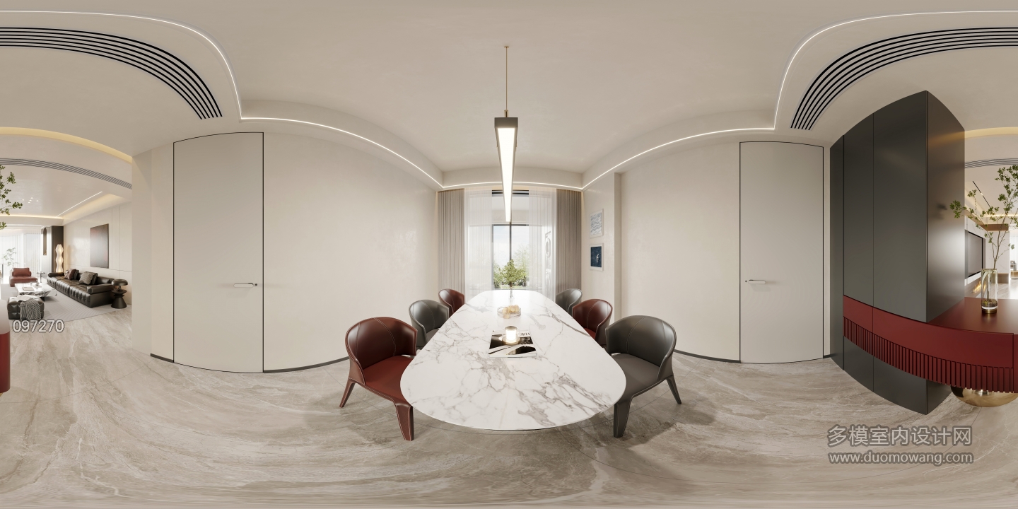 现代轻奢餐厅全景