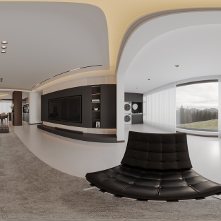 现代客厅阳台全景