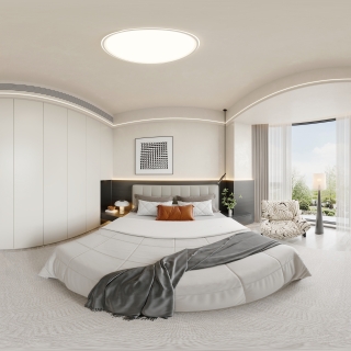 现代轻奢主卧全景