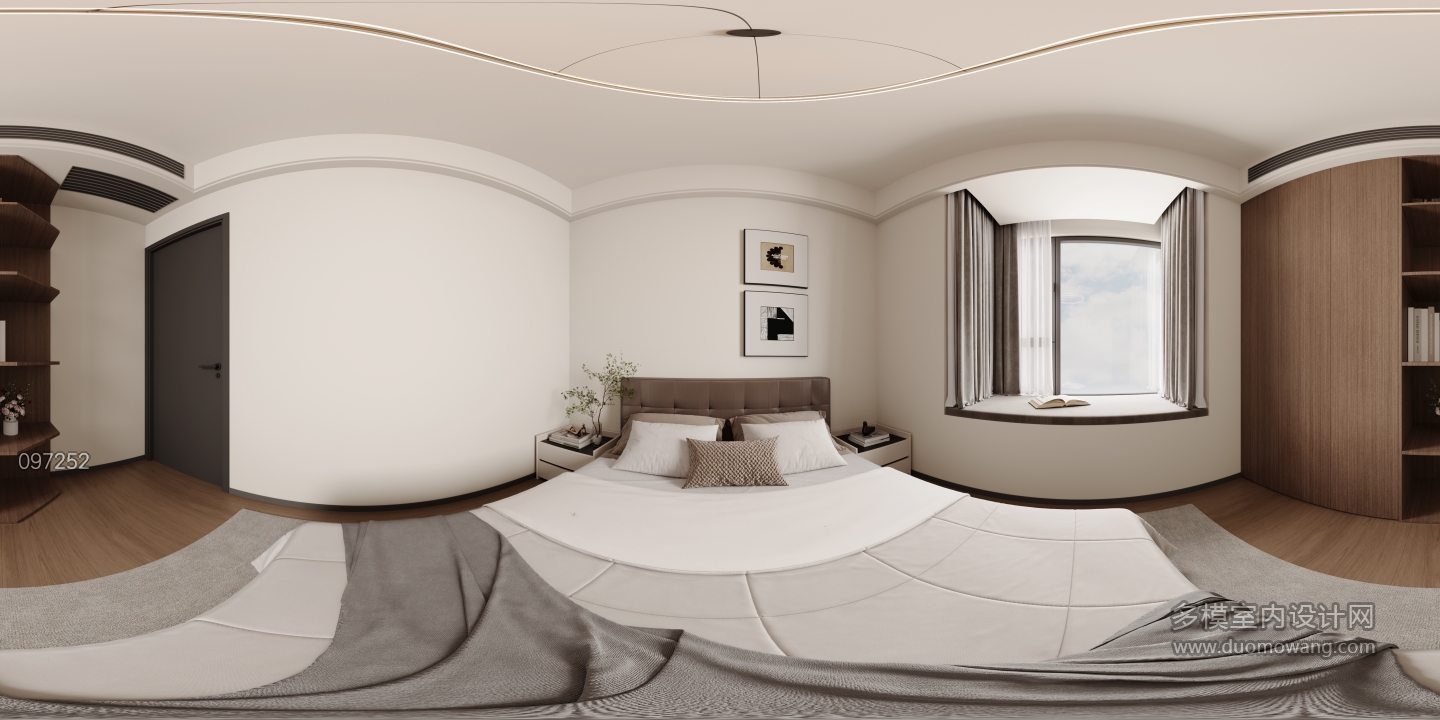 意式极简次卧全景