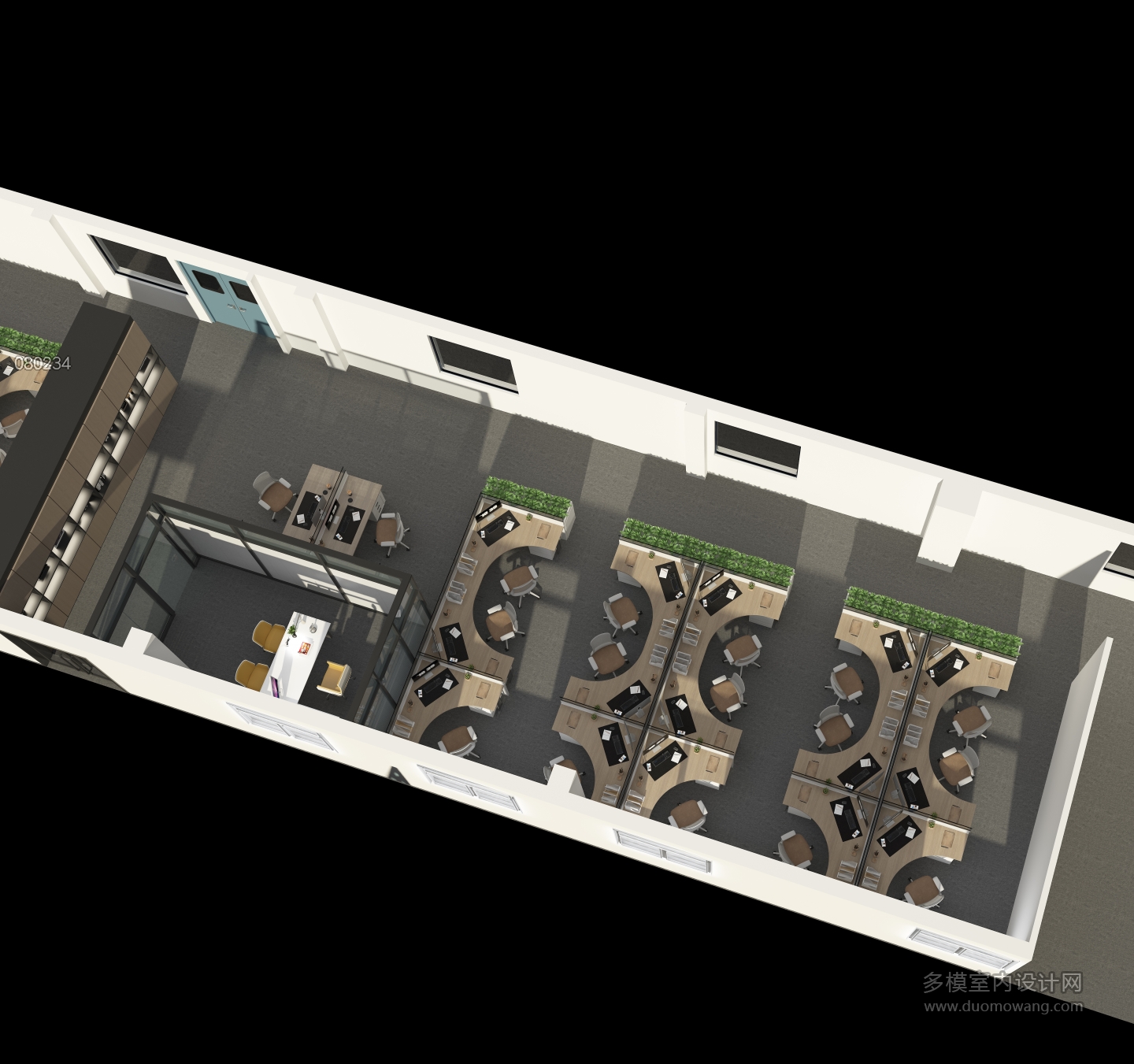 现代办公室鸟瞰2