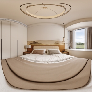 新中式主卧全景