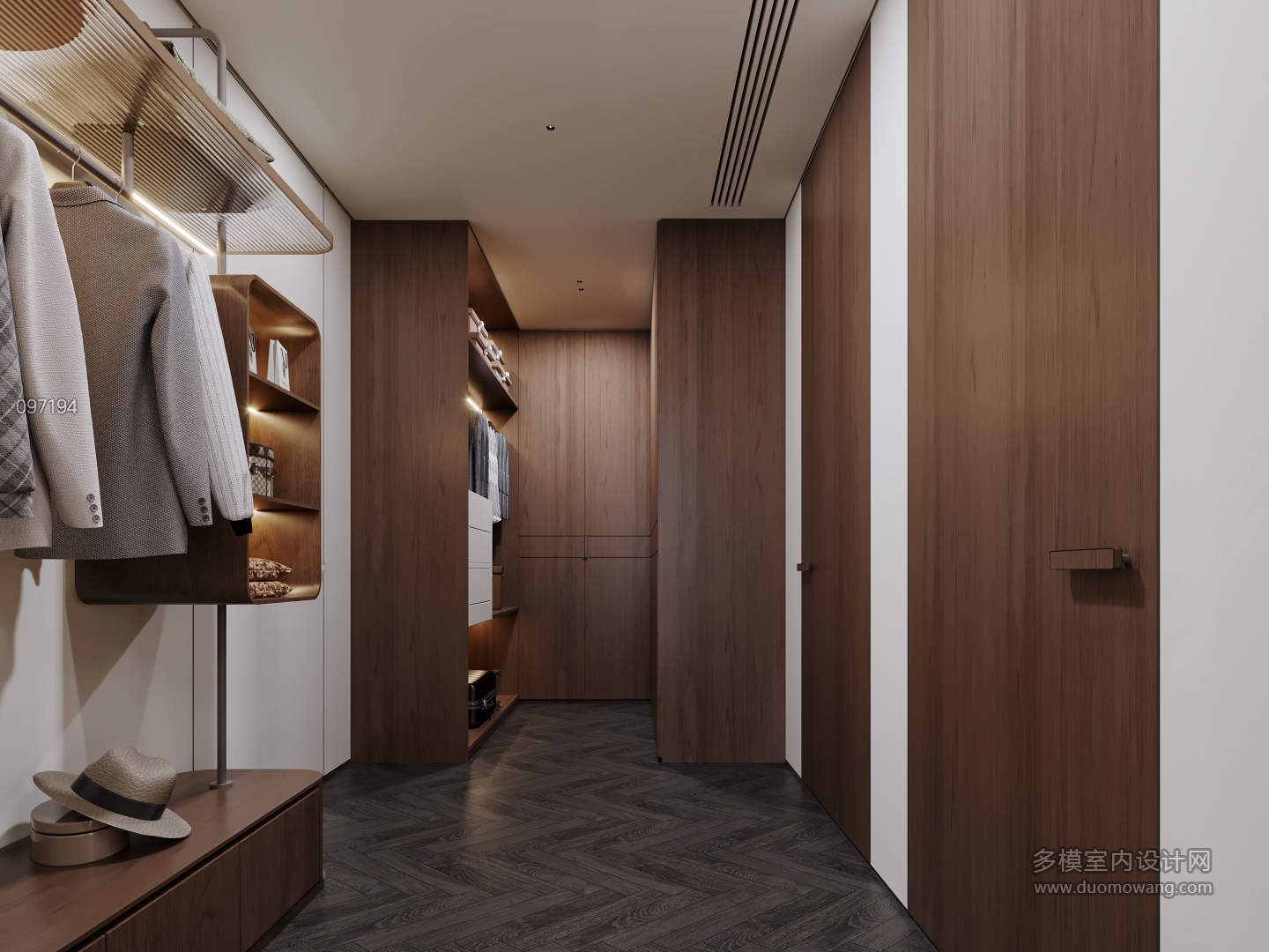 现代轻奢衣帽间特写