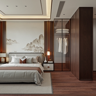 蓬塘熊总新中式别墅313_二层卧室001