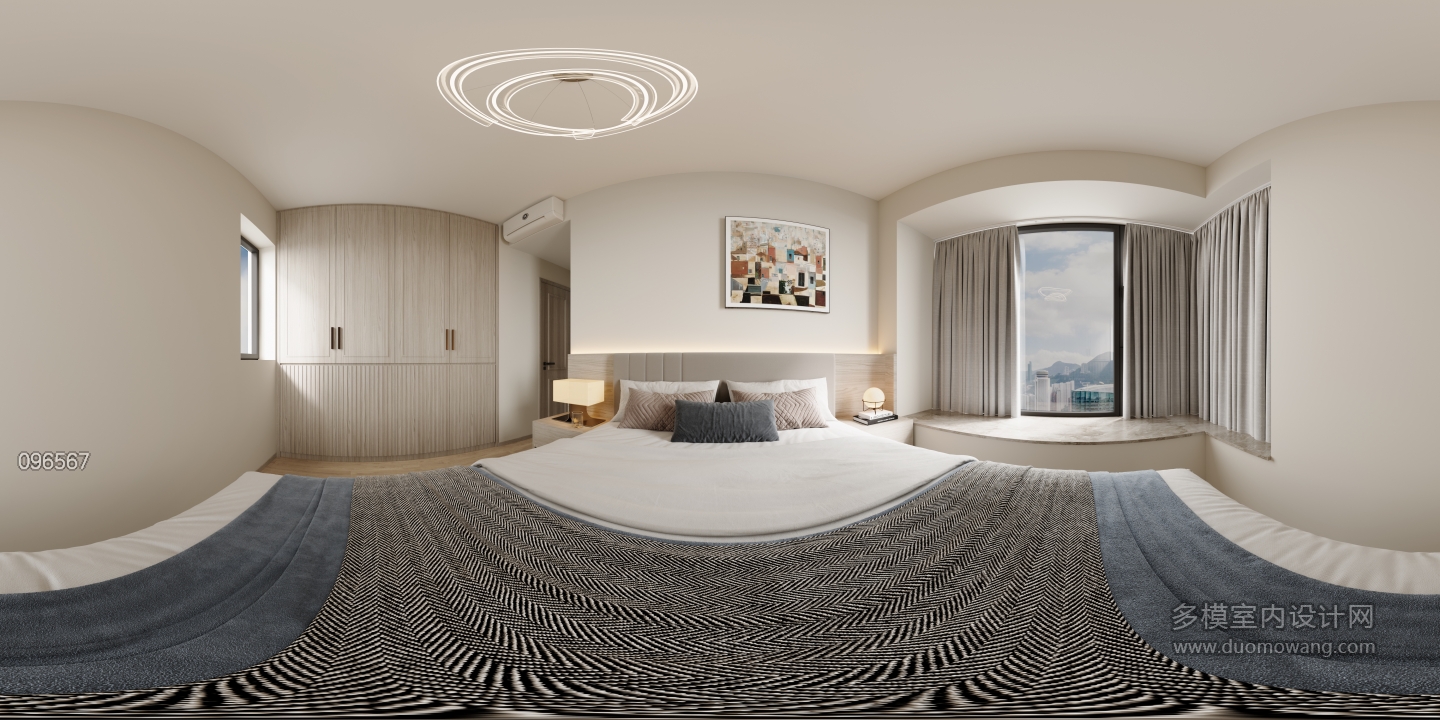 现代简约主卧全景