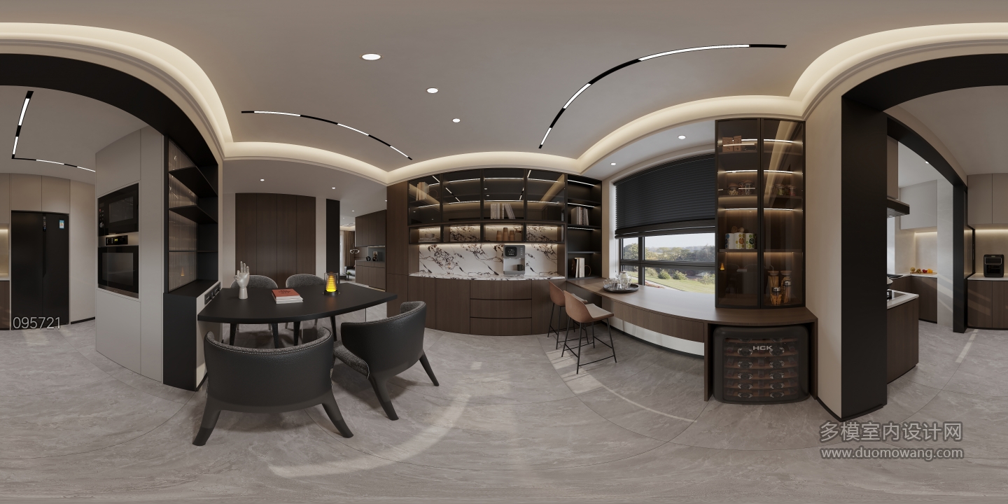 现代 意式 餐厅 全景