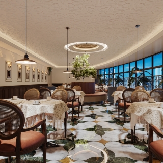 欧式露天餐厅三