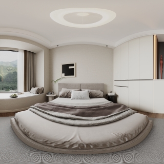 现代男孩房全景