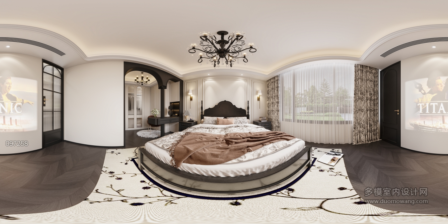 三层法式卧室-全景