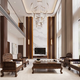 新中式客厅电视背景